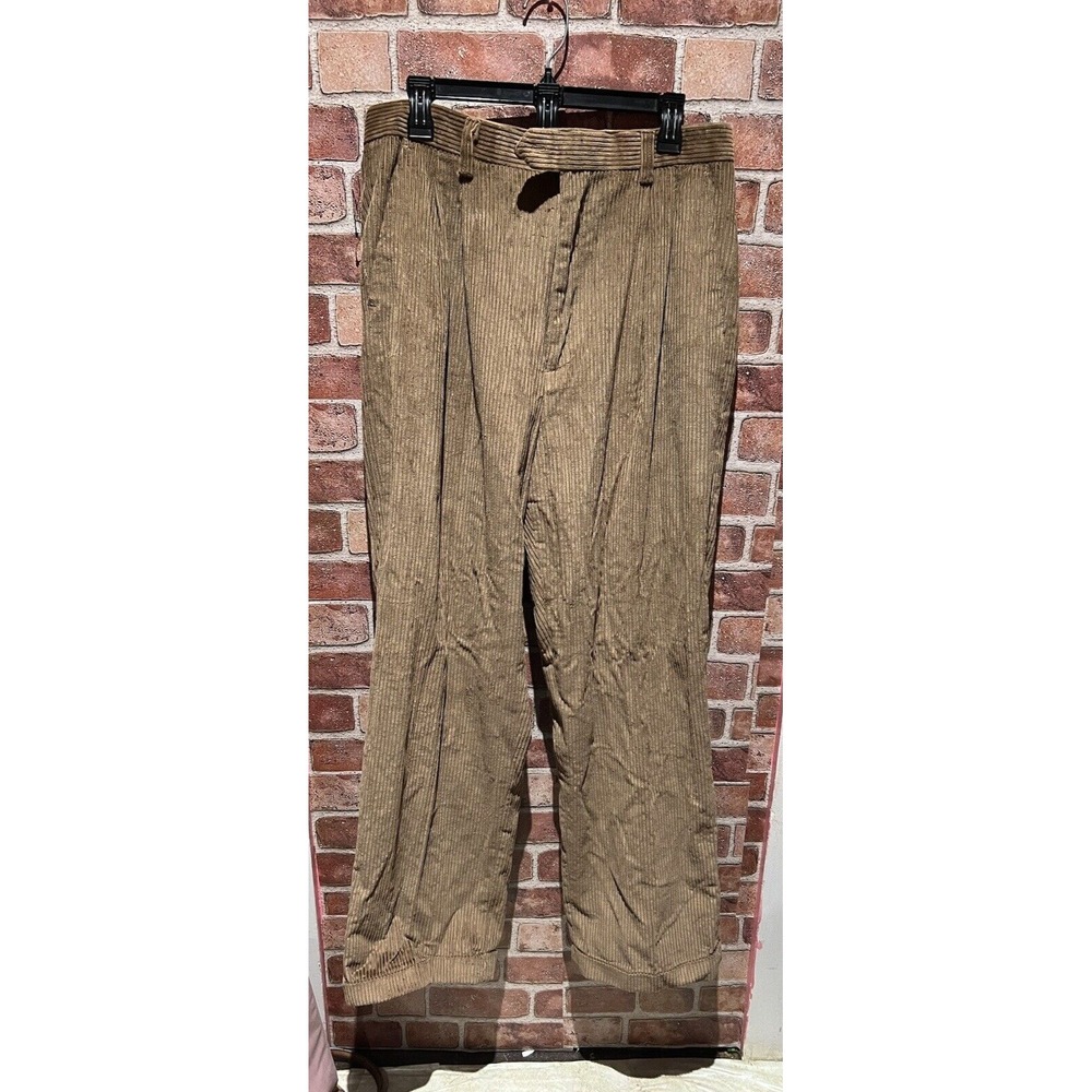 NWT Bagazio Corduroy Pants Tan Cuff Hem Style Bm862 Mens Size 34/32‎